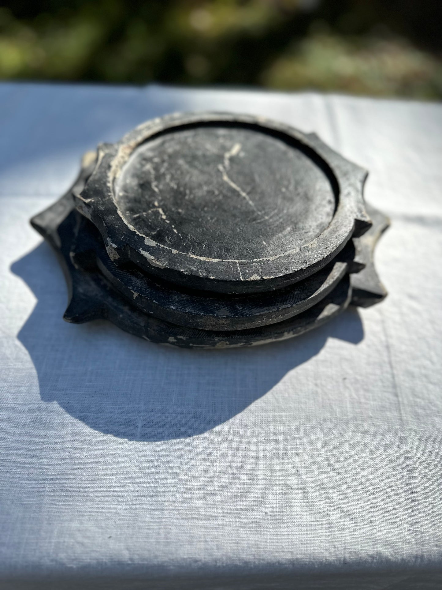 ANTIQUE BLACK STONE PLATE