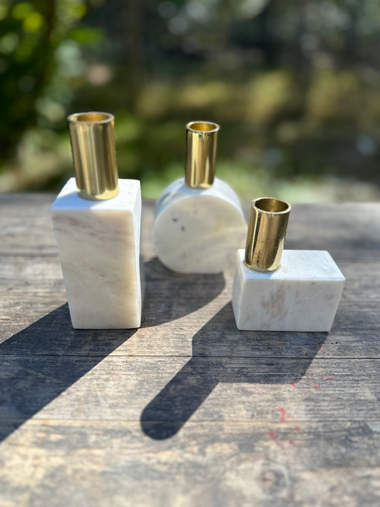 MARBLE CANDLE HOLDERS