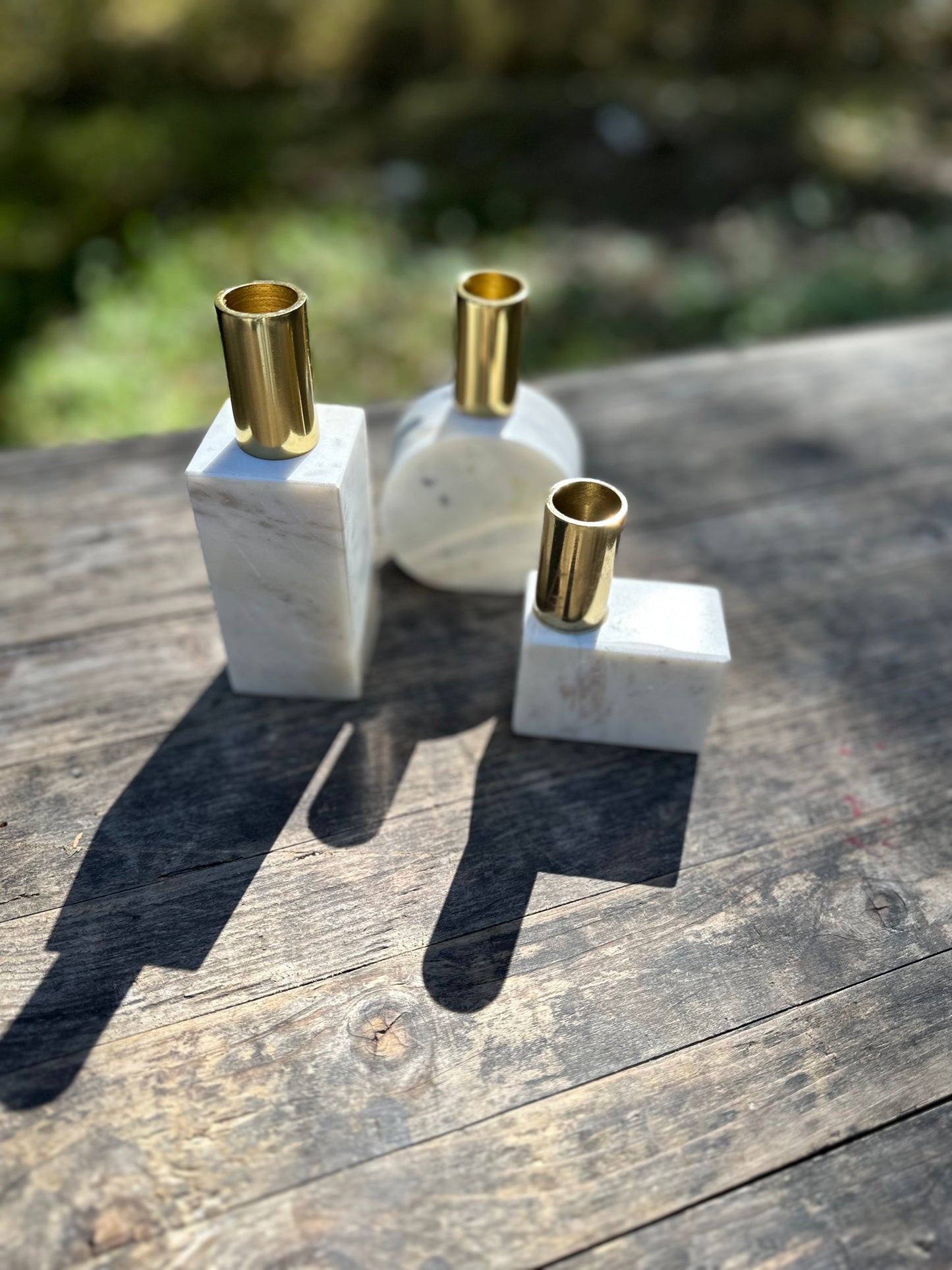 MARBLE CANDLE HOLDERS