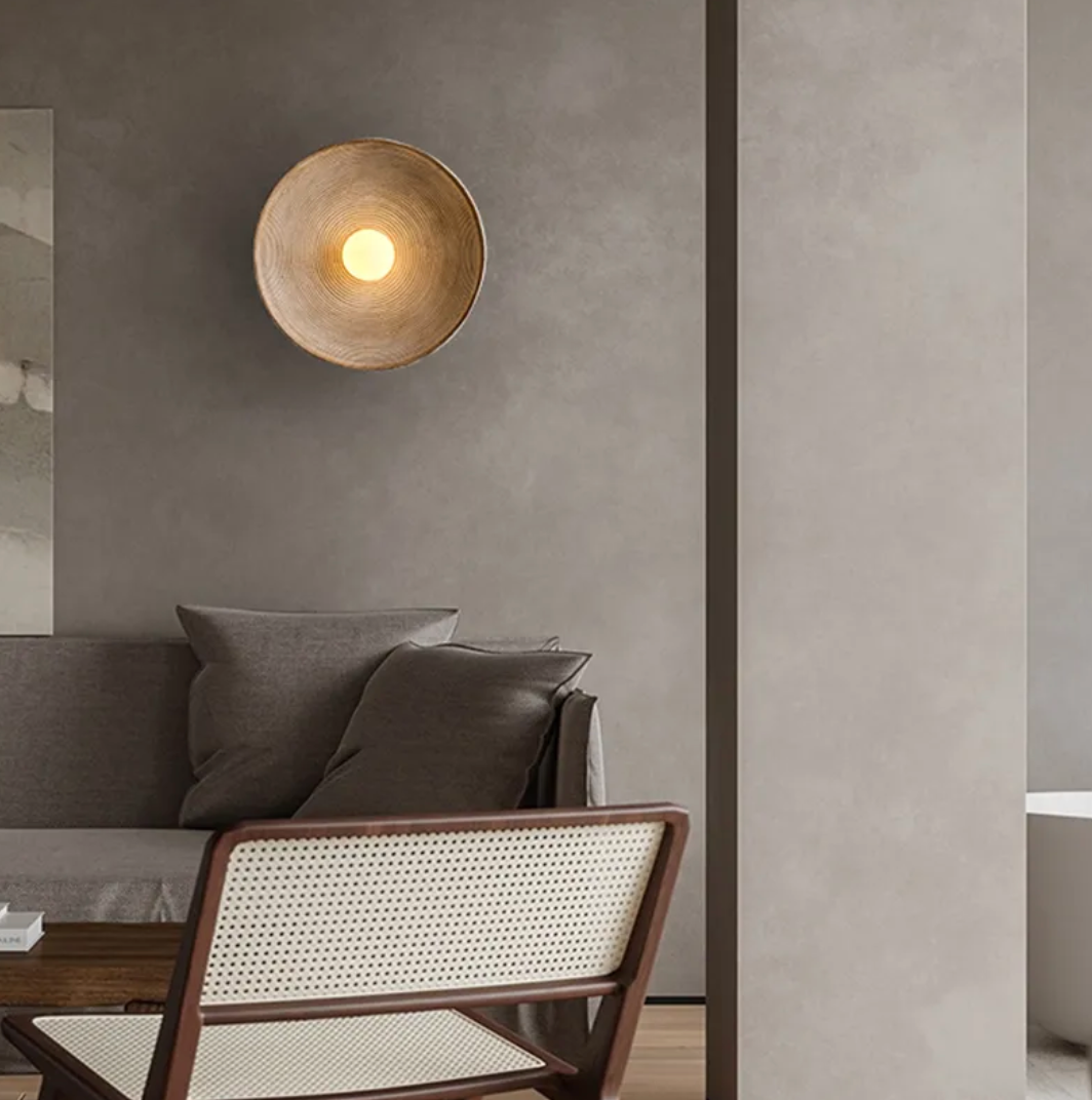 WOODEN GRAIN WALL SCONCE